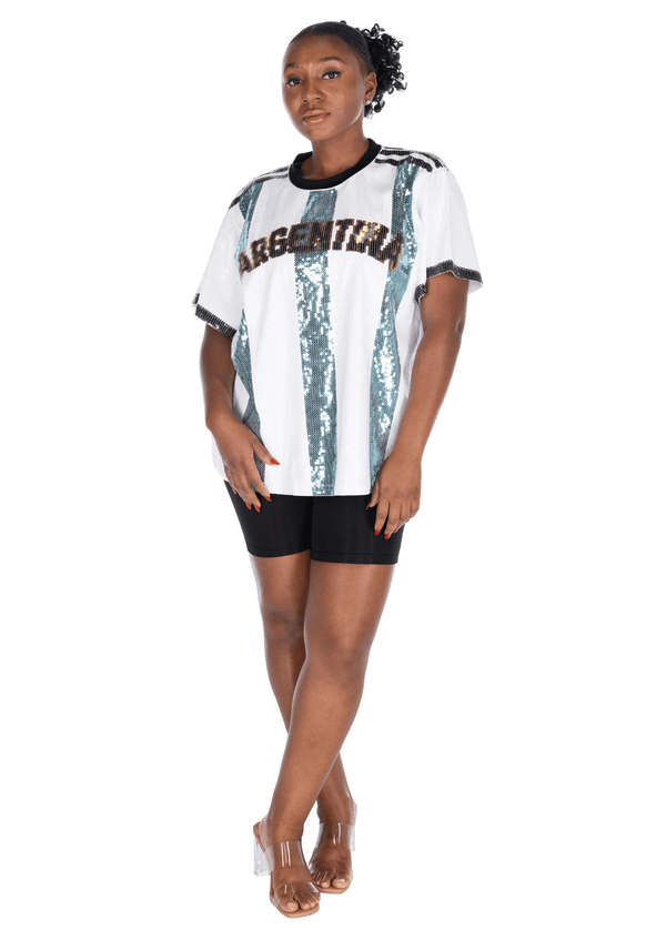 Argentina Soccer Sequin Shirt - SEQUIN FANS