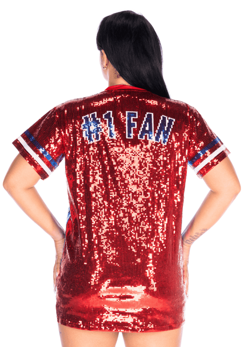 Detroit Basketball Sequin Dress - SEQUIN FANS