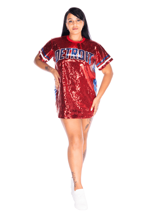Detroit Basketball Sequin Dress - SEQUIN FANS
