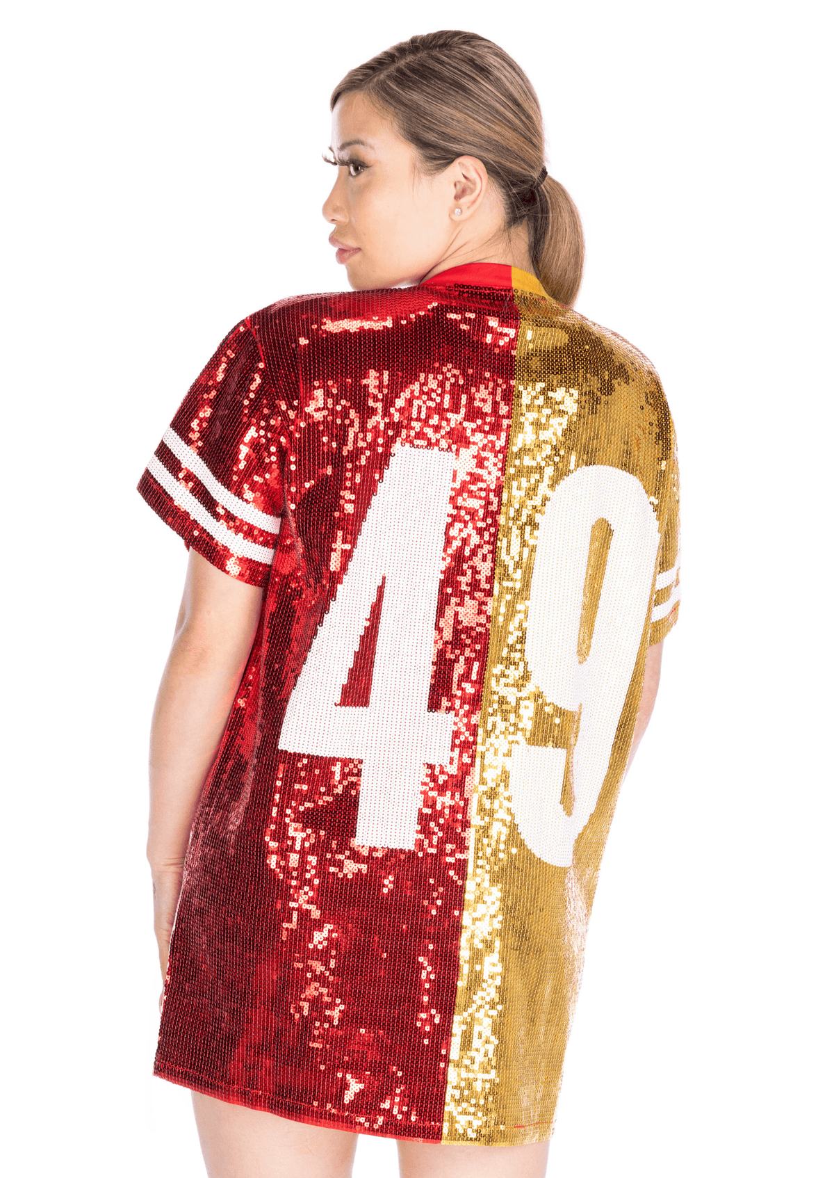 San Francisco “Niners Nation” Football Sequin Jersey Dress