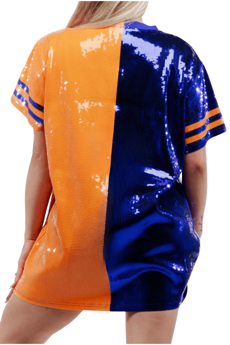Chicago Go Bears Football Sequin Jersey Dress - Sequin Fans Chicago Go Bears Football Sequin Jersey Dress - Sequin Fans