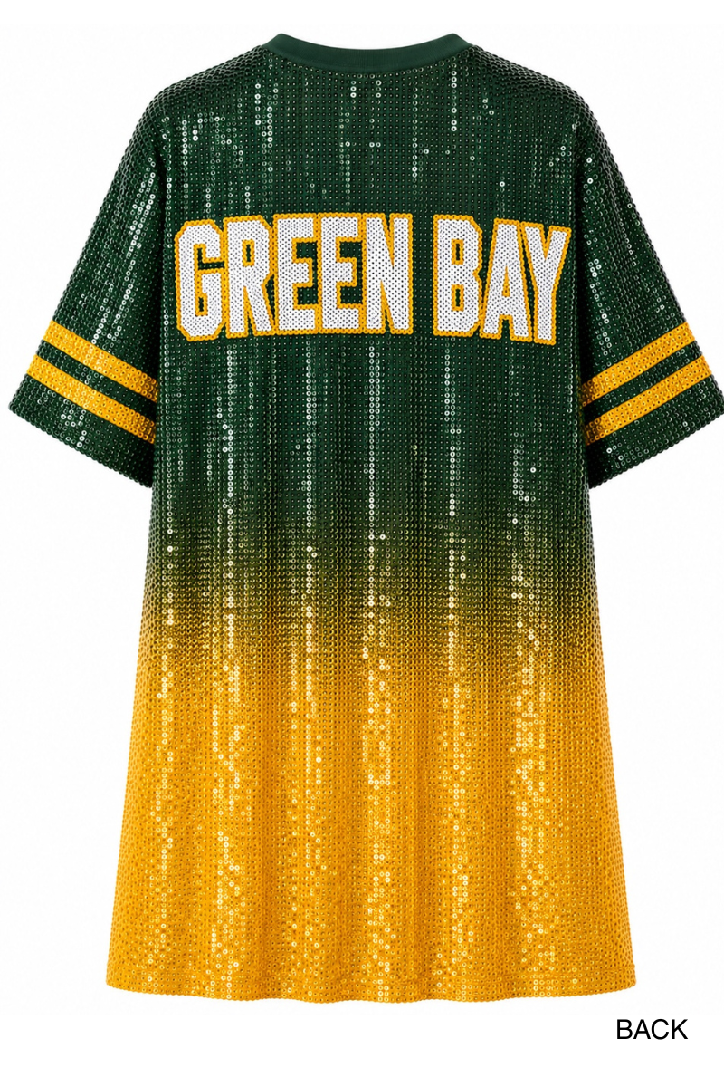 Green Bay Ombre Sequin Dress
