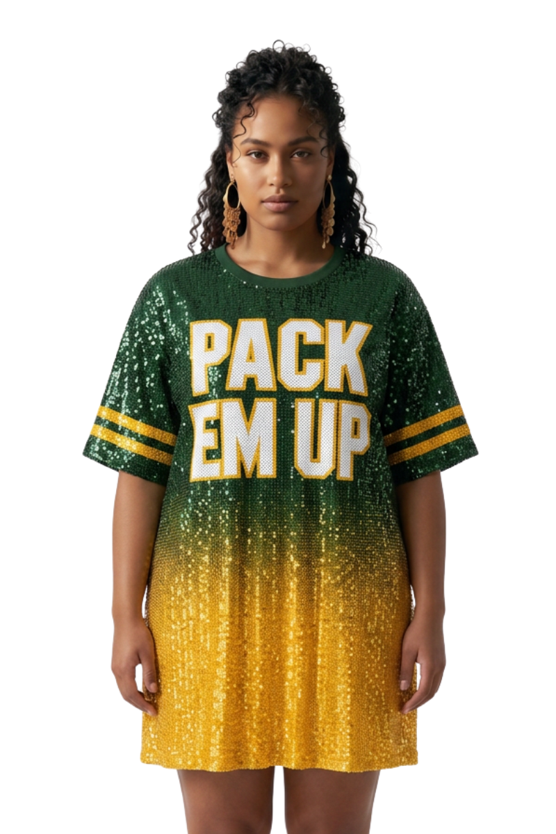 Green Bay Ombre Sequin Dress